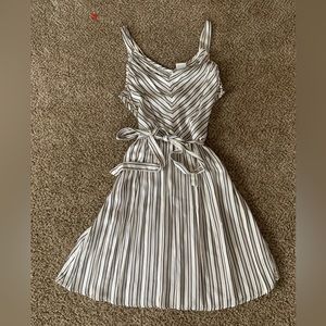 “A new day” black and brown striped sundress
